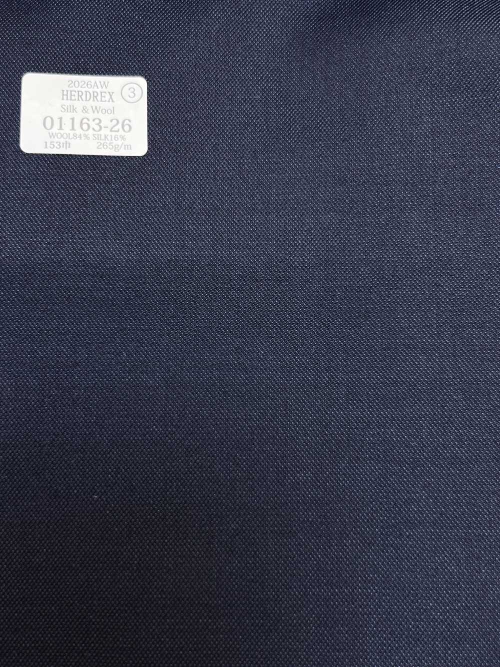 01163-26 26AW HERDREX [Silk & Wool] Silk & Wool Navy Solid[Textile] Kunishima Co., Ltd.