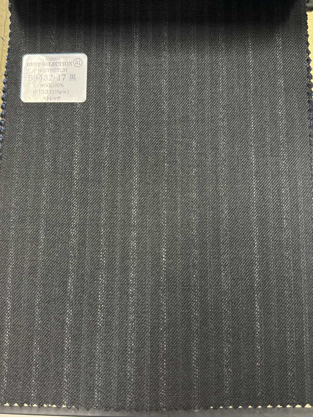 59432-17 26AW BEST SELECTION [N-STRETCH] N-Stretch Black Stripe[Textile] Kunishima Co., Ltd.