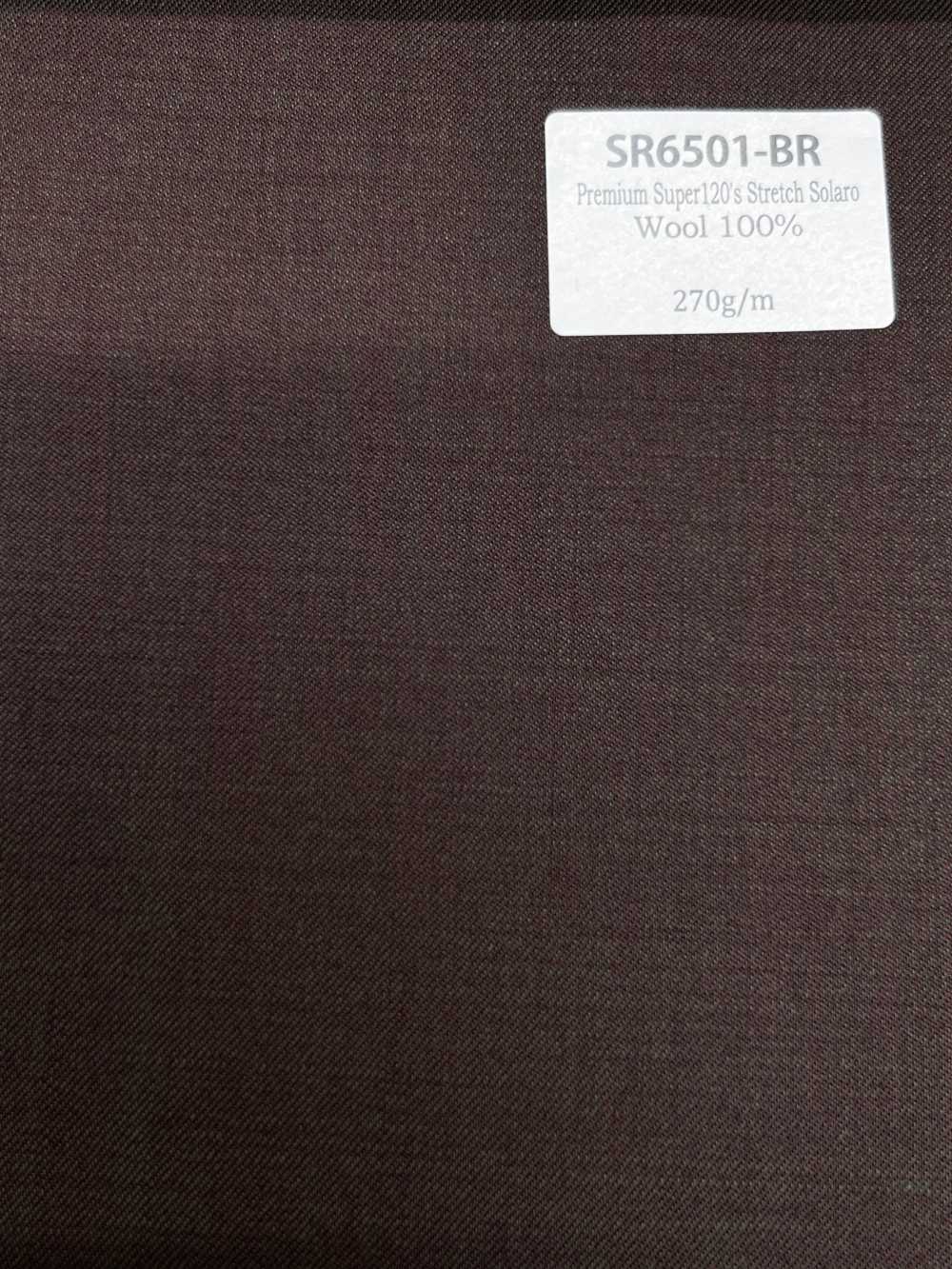 SR6501-BR Standard Japanese-made Premium Super120's Single-thread Stretch Solaro Brown No Pattern Iridescent[Textile] HOSOI SYOJI