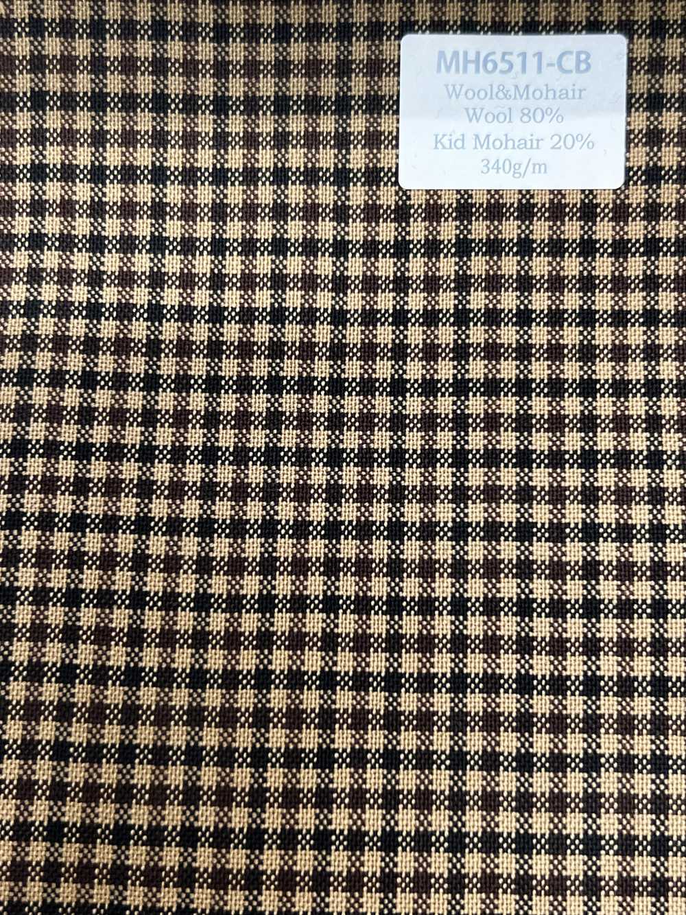 MH6511-CB Standard Japanese-made Wool Mohair Worsted (Tonic Style) Camel Brown Check[Textile] HOSOI SYOJI