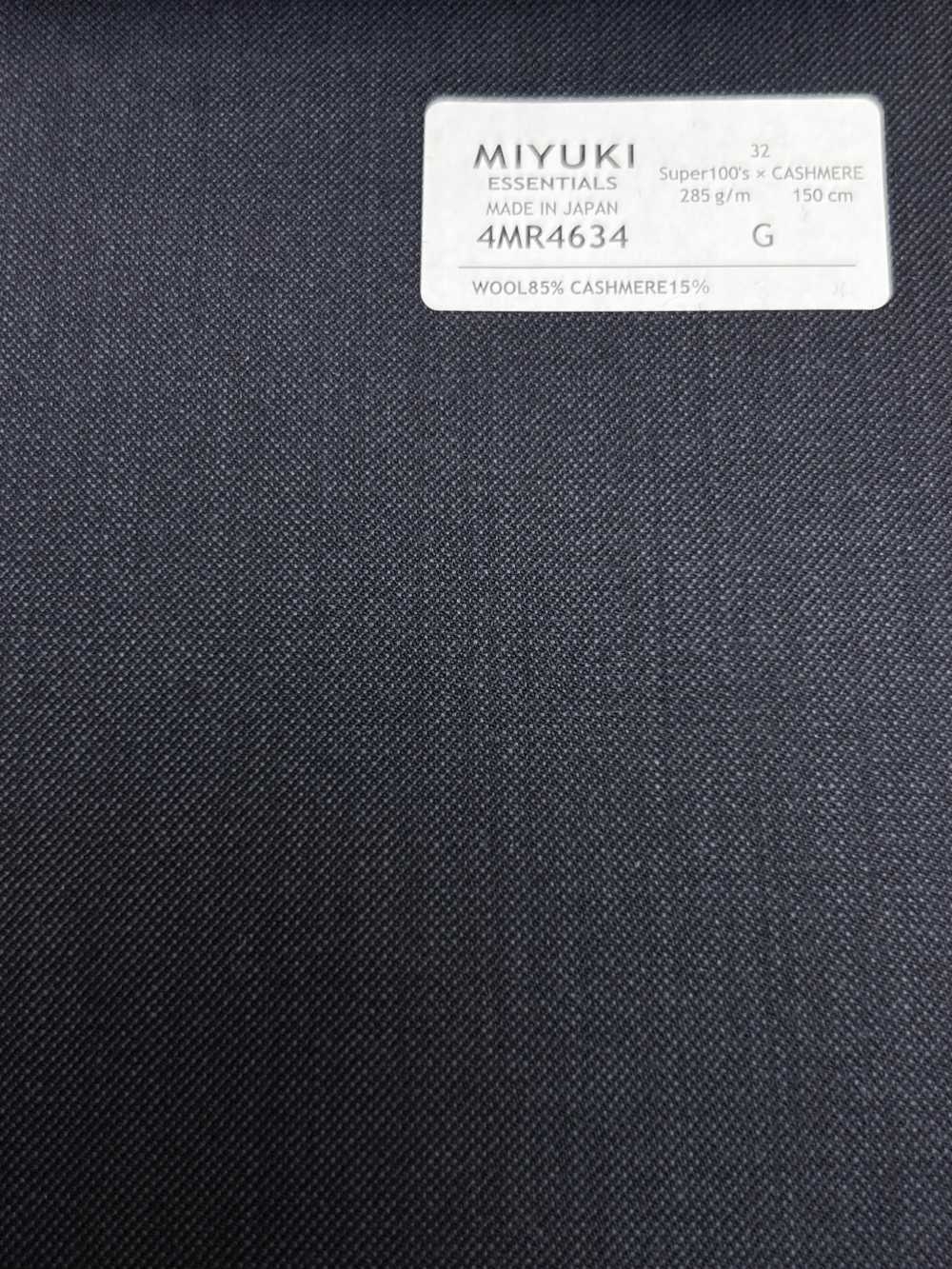 4MR4634 26AW Super100's × Cashmere Navy No Pattern[Textile] Miyuki Woolen Mills