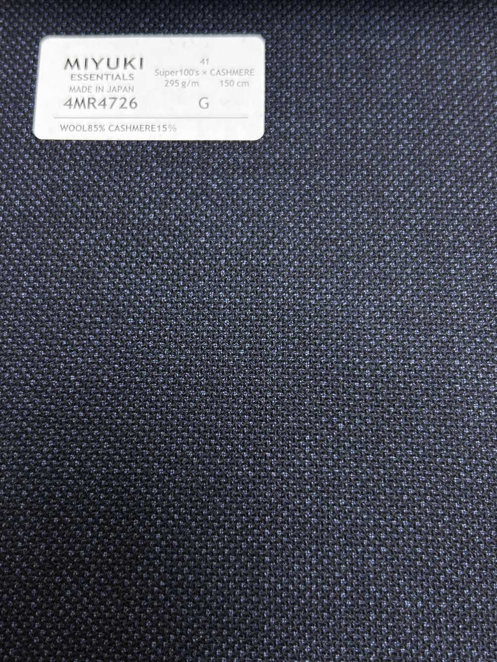 4MR4726 26AW Super100's × CASHMERE Navy[Textile] Miyuki Woolen Mills