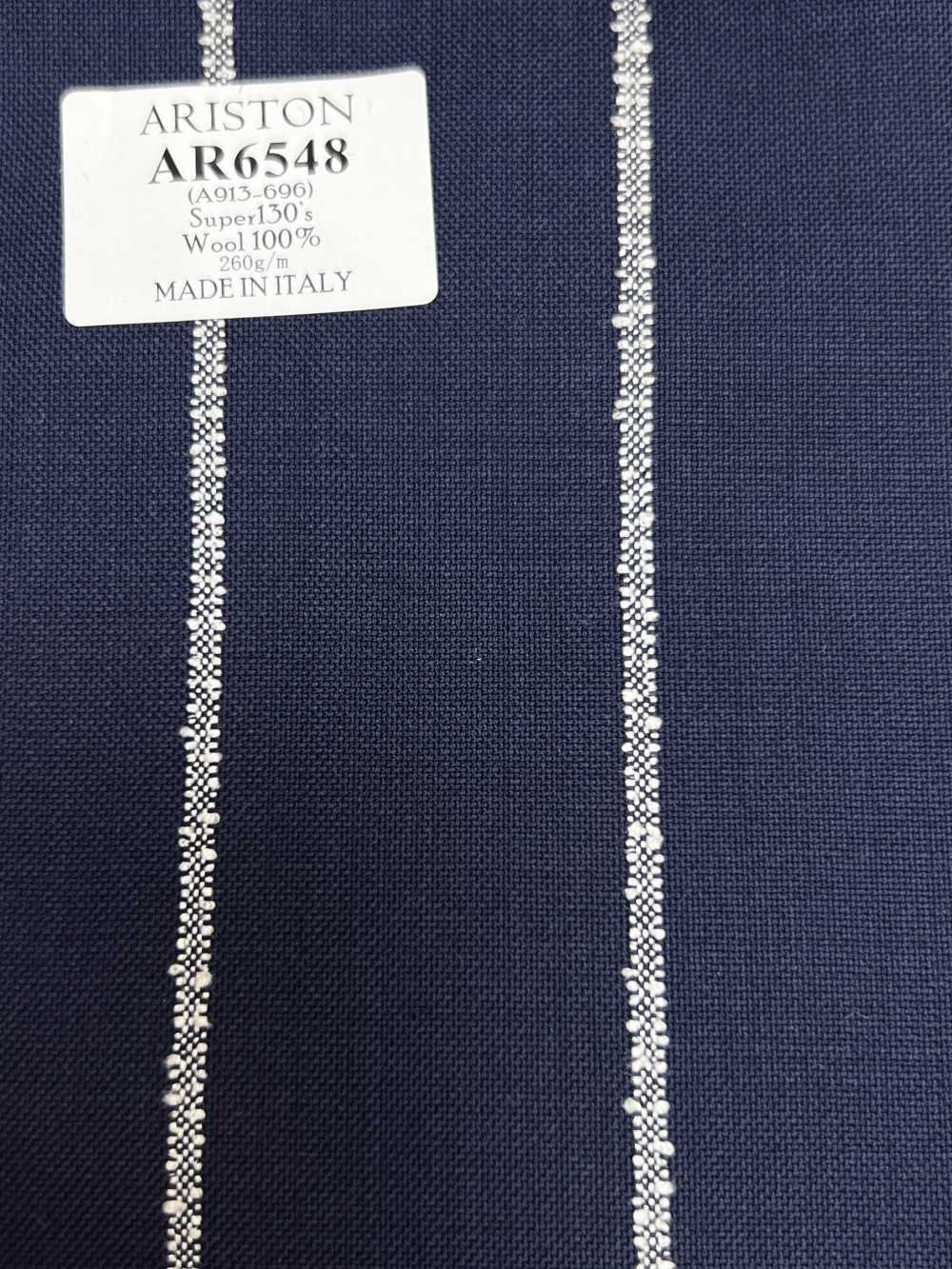 AR6548 ARISTON Super130's Navy Blue × White Stripe[Fabric] HOSOI SYOJI