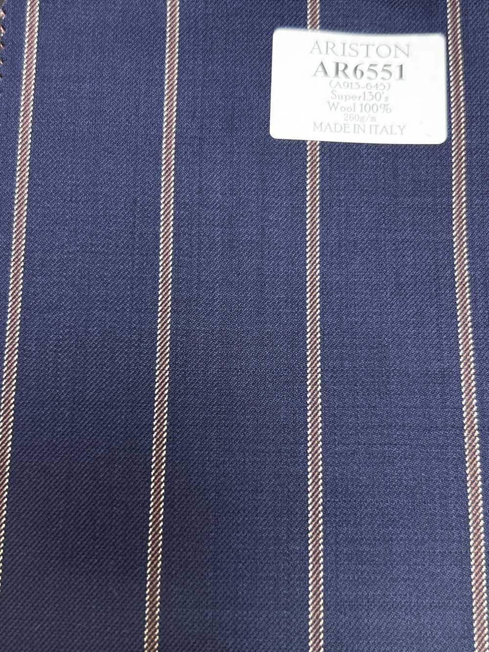 AR6551 ARISTON Super130's Navy Blue × Brown Stripe[Fabric] HOSOI SYOJI