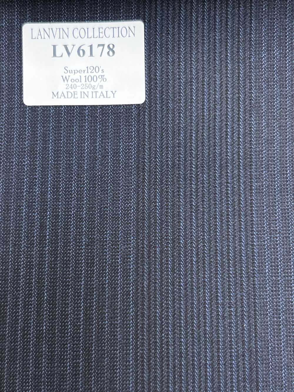 LV6178 LANVIN COLLECTION Super120's Navy Blue Stripe[Textile] HOSOI SYOJI