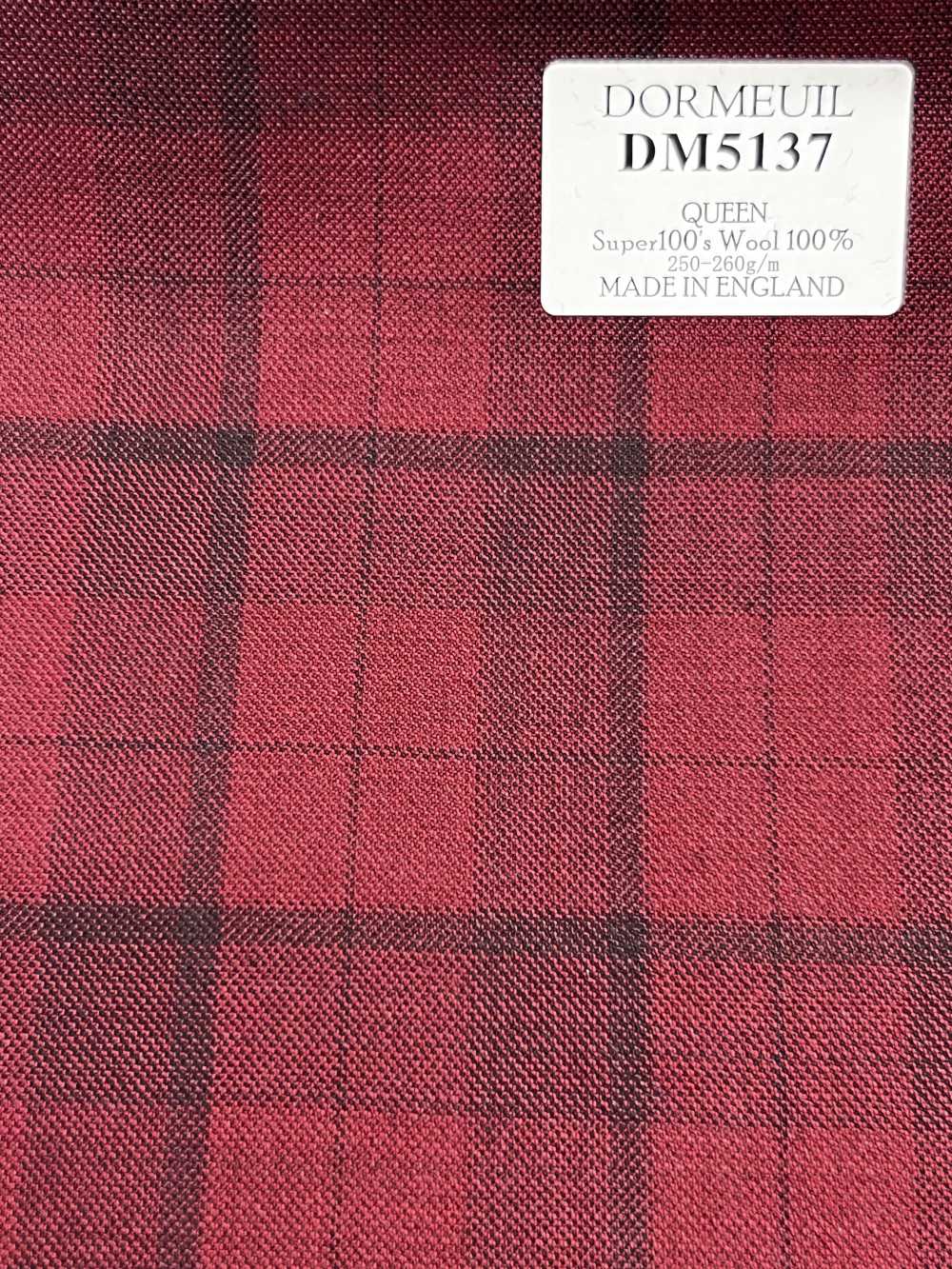 DM5137 DORMEUIL QUEEN Super100's Red Check[Fabric] HOSOI SYOJI
