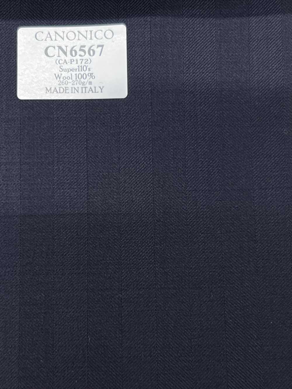 CN6567 CANONICO Super110's Dark Navy Stripe[Fabric] HOSOI SYOJI