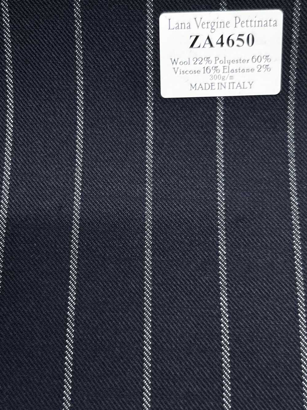 ZA4650 Lana Vergine Pettinata Navy Blue × White Stripe[Textile] HOSOI SYOJI