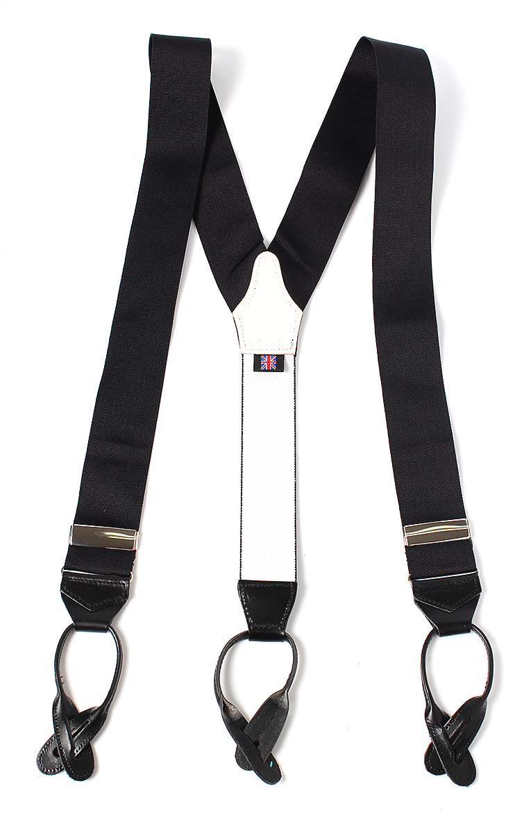 AT-40BB Albert Thurston Suspenders Black 40mm Rigid (Ribbon)[Formal Accessories] ALBERT THURSTON