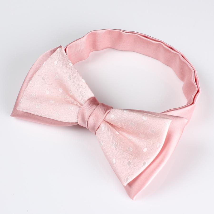 BFS-974 Combination Bow Tie, Pink, Polka Dot Pattern, Silk, Made In Japan[Formal Accessories] Yamamoto(EXCY)