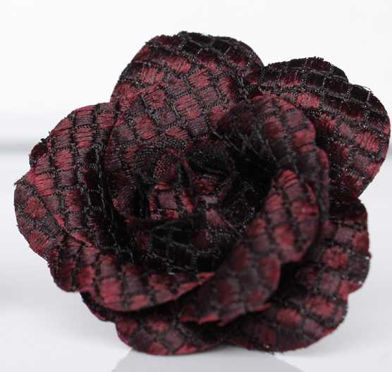 BTA-987 Japanese Silk Jacquard Boutonniere, Pique Pattern , Wine Red[Formal Accessories] Yamamoto(EXCY)