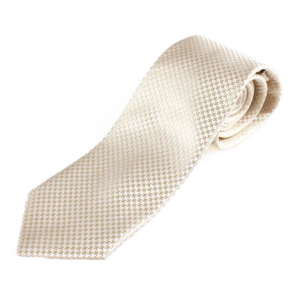 HVN-11 VANNERS Textile Handmade Necktie Houndstooth Pattern Champagne Gold[Formal Accessories] Yamamoto(EXCY)