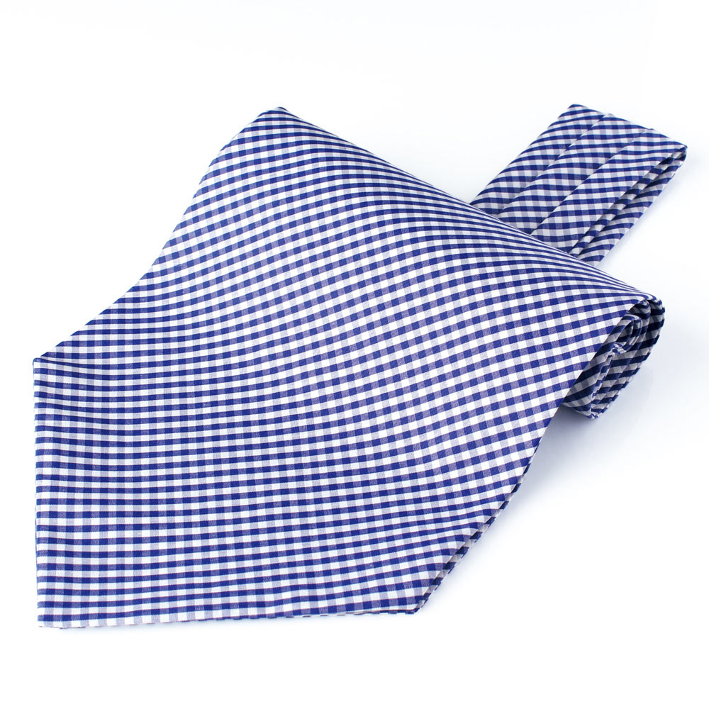 RAS-04 Ascot Tie Made With Ring Heart Textile , Navy Gingham Check[Formal Accessories] Yamamoto(EXCY)