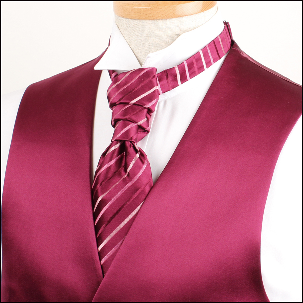 VYT-02 British VANNERS Silk Ascot Tie(Europe Tie) Striped Pattern Wine[Formal Accessories] Yamamoto(EXCY)