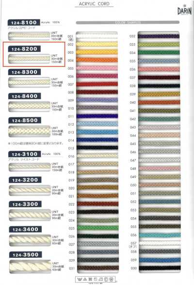 124-8200 Acrylic Edo-uchi Cord Round Cord