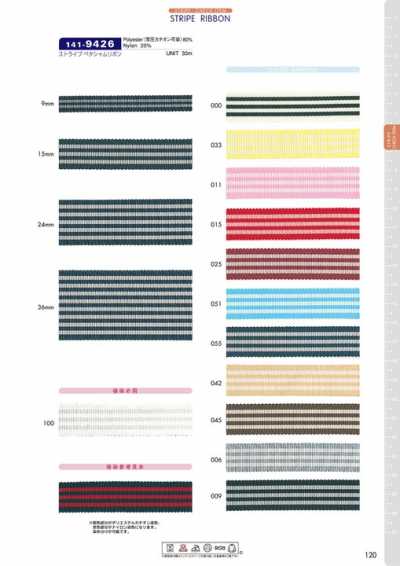 Striped Petersham Ribbon