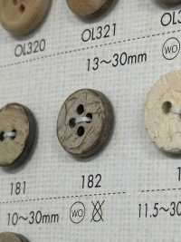 182 Natural Wood 2-hole Button Sub Photo