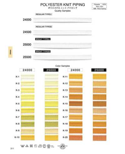 25500 Polyester Knit Piping (Approx. 9 Mm)