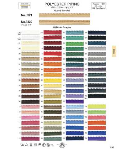 3322 Polyester Piping, Twill Type (Approx. 9mm)