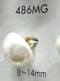 486MG Pearly Urea Resin Gold Half-Ring Shank Button[Buttons] DAIYA BUTTON Additional Images