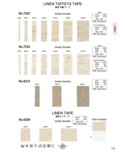 Linen Blend Plain Weave Tape