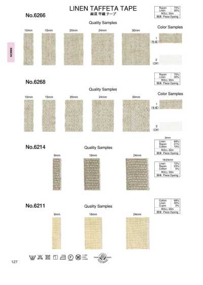 6214 Linen Blend Plain Weave Tape