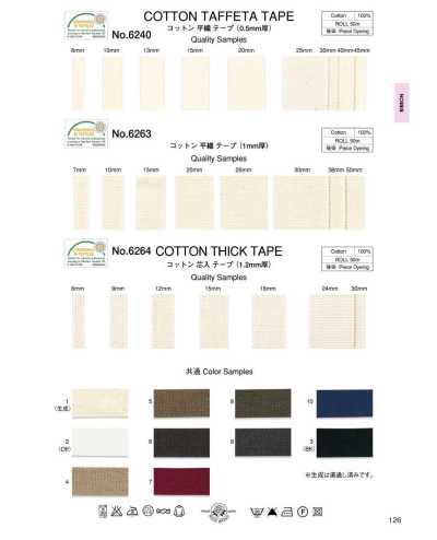 6240 Cotton Plain Weave Tape (0.5 Mm Thick)