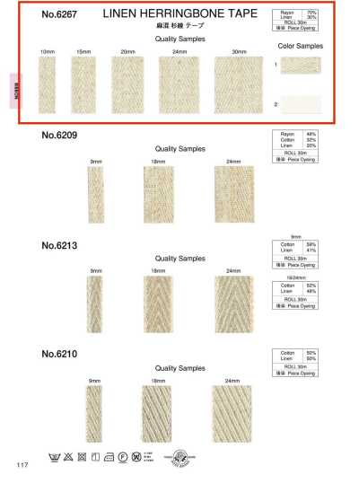 6267 Linen Blend Herringbone Tape