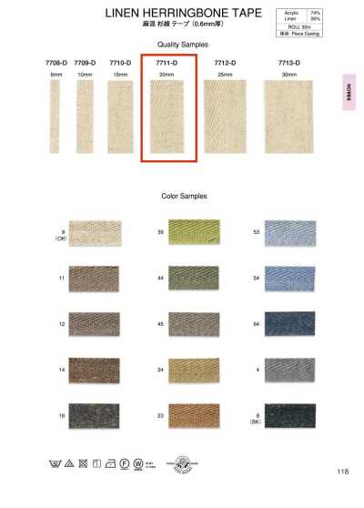 7711-D Linen Blend Twill Tape (0.6 Mm Thick)