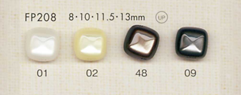 FP208 DAIYA BUTTONS Shell-Look Polyester Button (Square)