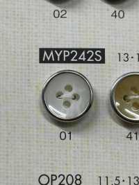 MYP242 Elegant Antique Gold 4-hole Polyester Button DAIYA BUTTON Sub Photo