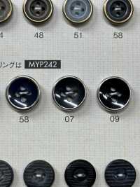 MYP242 Elegant Antique Gold 4-hole Polyester Button DAIYA BUTTON Sub Photo