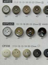 MYP242S Elegant Silver 4-hole Polyester Button DAIYA BUTTON Sub Photo