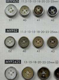 MYP52 Elegant Antique Gold 4-hole Polyester Button DAIYA BUTTON Sub Photo