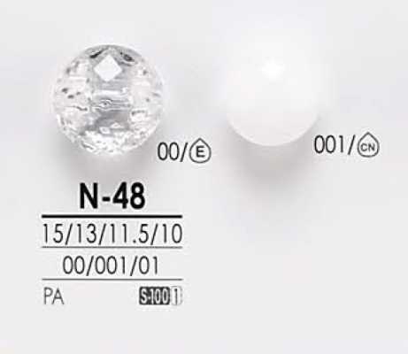 N48 Transparent & Dyeable Diamond-Cut Button