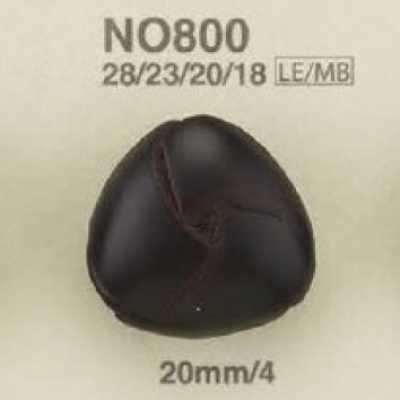 NO800 Leather/Brass Rectangle Ring Half-Ring Shank Button