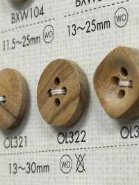 OL322 Natural Material Wood 4-hole Button DAIYA BUTTON Sub Photo