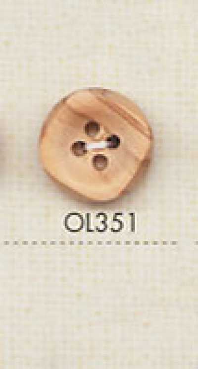 OL351 Natural Material Wood 4-Hole Button