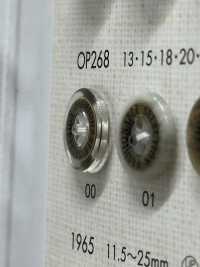 OP268 Polyester Resin/brass 4-hole Button DAIYA BUTTON(DAIYA BUTTON) Sub Photo