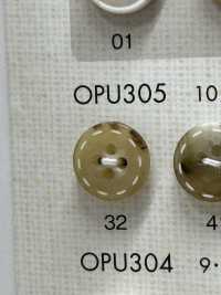 OPU305 Stitch Design 4 Holes Tortoiseshell Polyester Button DAIYA BUTTON(DAIYA BUTTON) Sub Photo