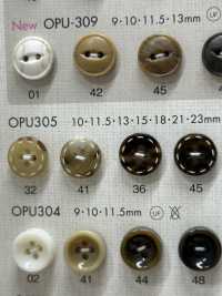 OPU305 Stitch Design 4 Holes Tortoiseshell Polyester Button DAIYA BUTTON(DAIYA BUTTON) Sub Photo