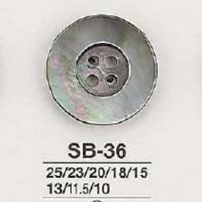 SB36 Black Mother Of Pearl Shell 4-hole Button
