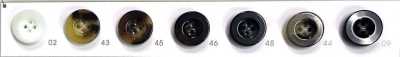 UNICORN570 [Buffalo Horn Look] 4-Hole Button, Rimmed, Glossy