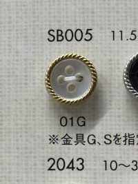 SB005 Polyester Resin/brass 4-hole Button DAIYA BUTTON(DAIYA BUTTON) Sub Photo