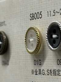 SB005 Polyester Resin/brass 4-hole Button DAIYA BUTTON(DAIYA BUTTON) Sub Photo