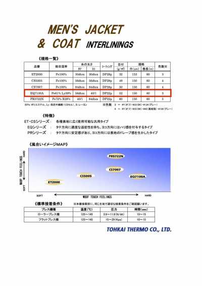 EQ7100A EQ Series < Fusible Interlining For Heavy Clothing>