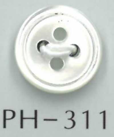 PH311 4-Hole Grooved Shell Button