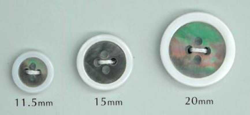 BW17 4-hole 17 Mm White Butterfly Edge Shell Button