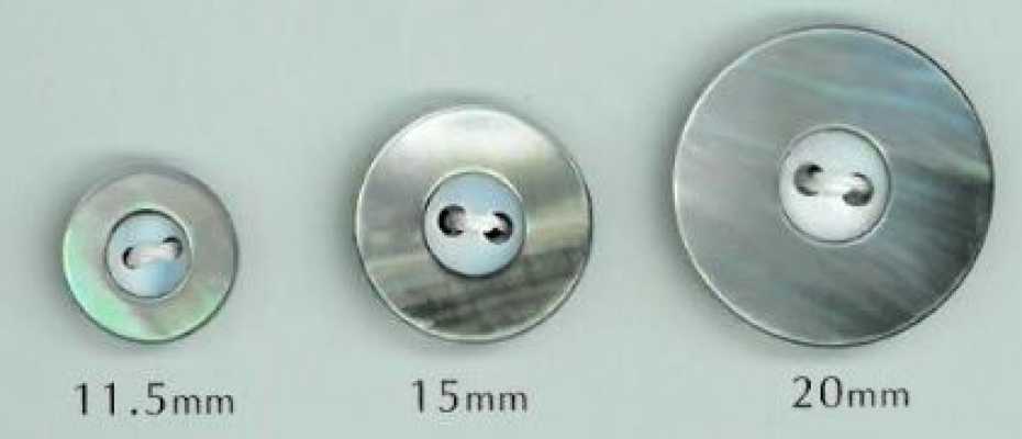 BW127 2-hole Black Mother-of-pearl Shell Button With Rim