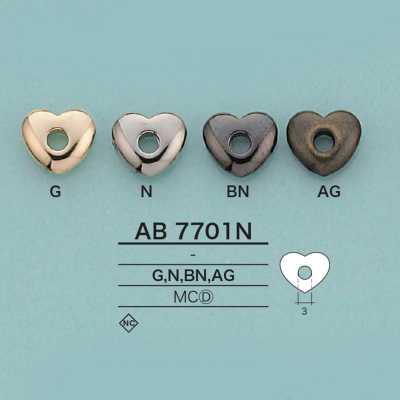 AB7701N Heart-shaped Cord End (Plated)